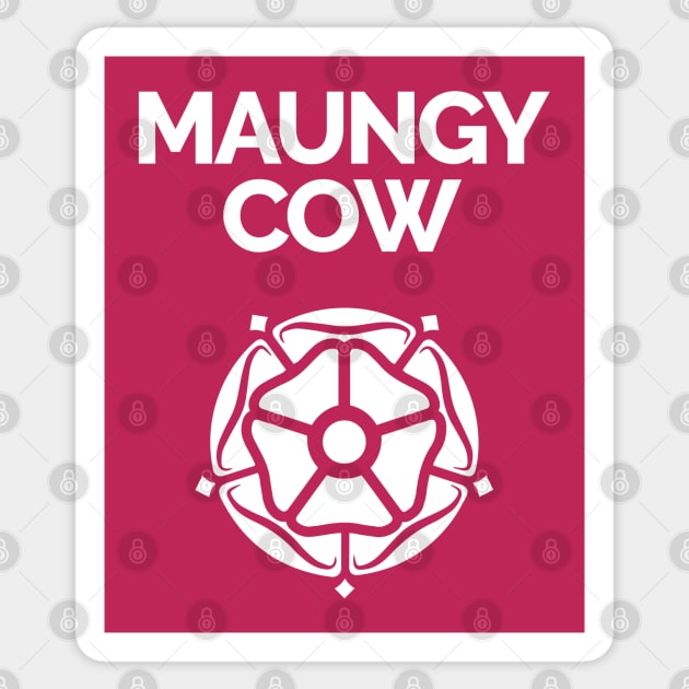 Maungy Cow Yorkshire Rose Sticker by Yorkshire Stuff